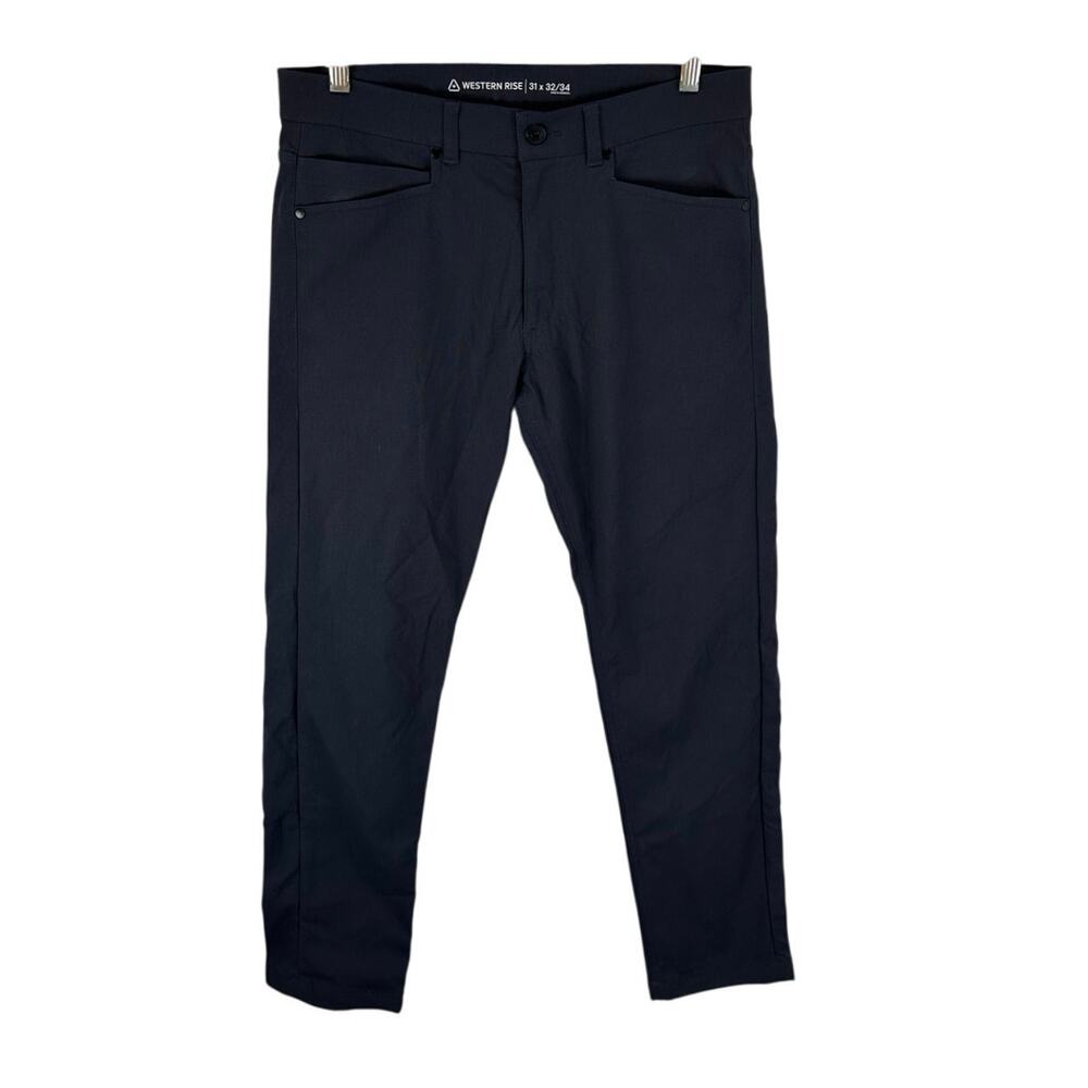 Western Rise At Pant Performance Chinos Navy Blue Size 31x32/34